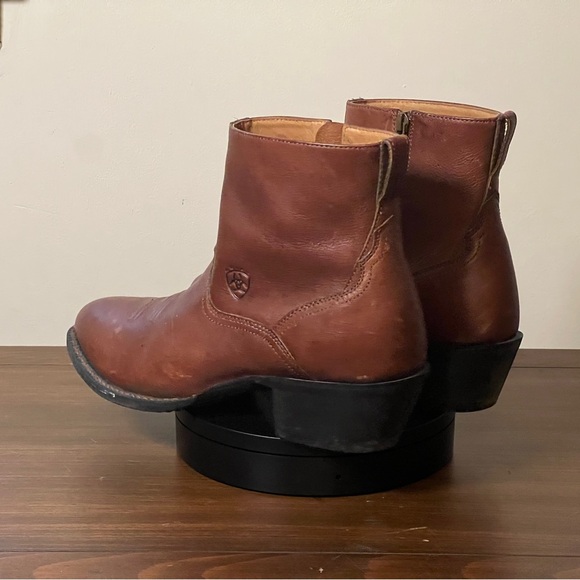 Ariat Deputy Brown Ankle Boots Men’s 11D Brown Zip Western Cowboy - Picture 5 of 9